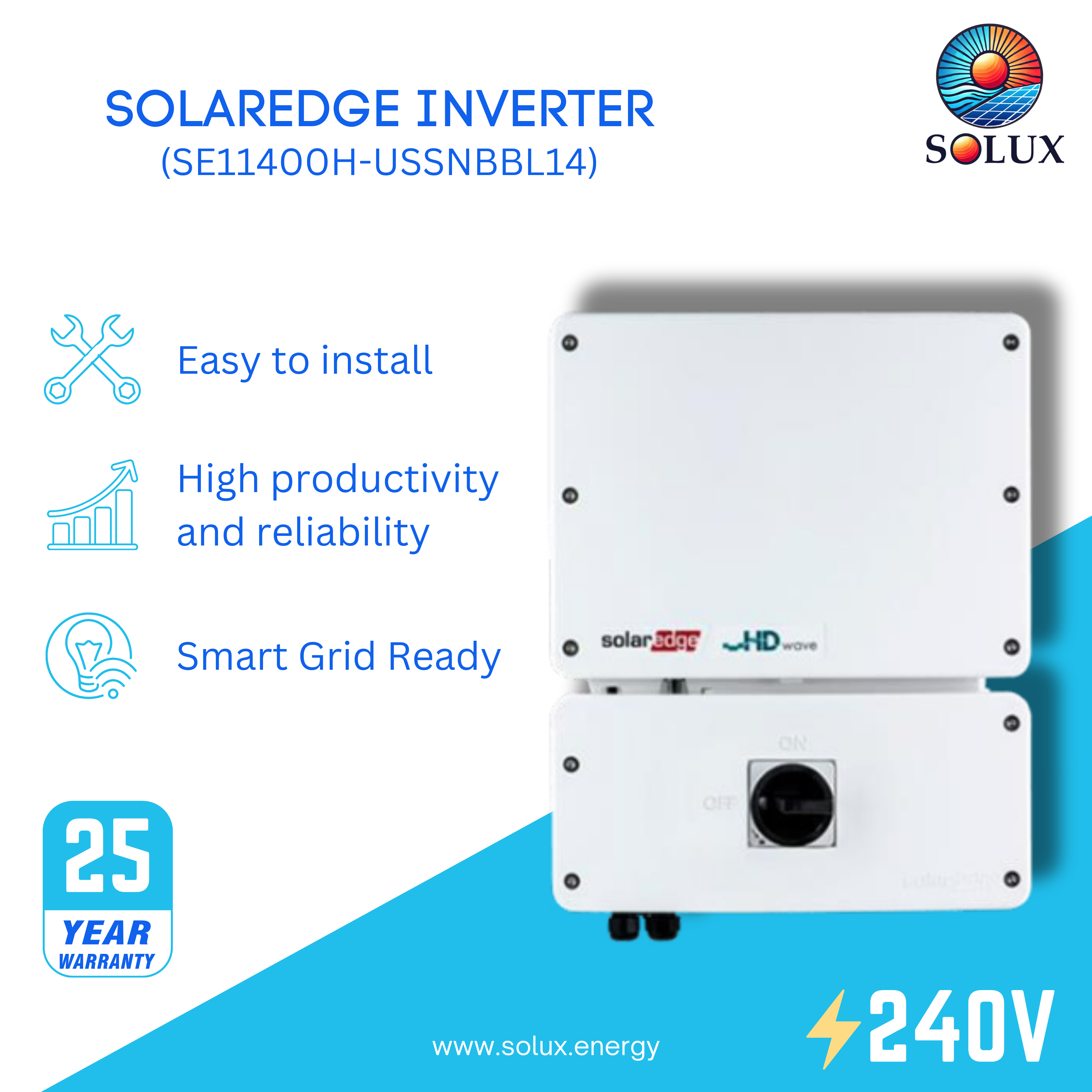 This is an image of SolarEdge 11.4W Home Hub Hybrid Inverters